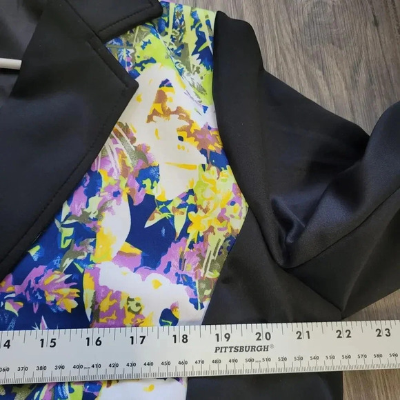 Ashley Stewart Women's Blazer Jacket Size 14 Multicolor Floral Button - Picture 4 of 6